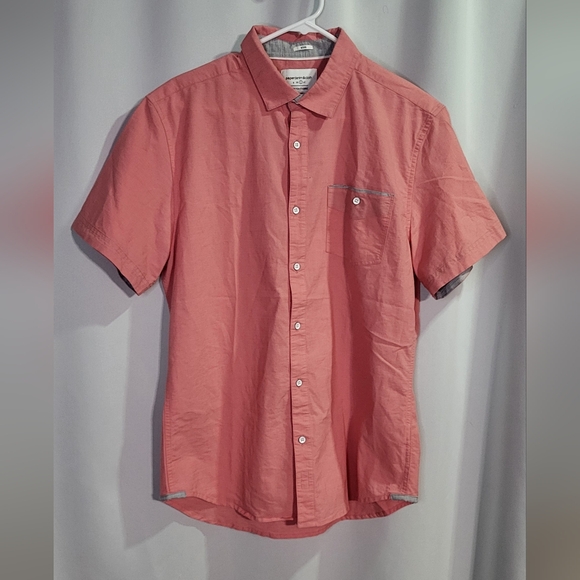 Paper Denim & Cloth Other - Paper Denim & Cloth Men's Pink Slim Fit Short Sleeve Button-Up Shirt Size Large